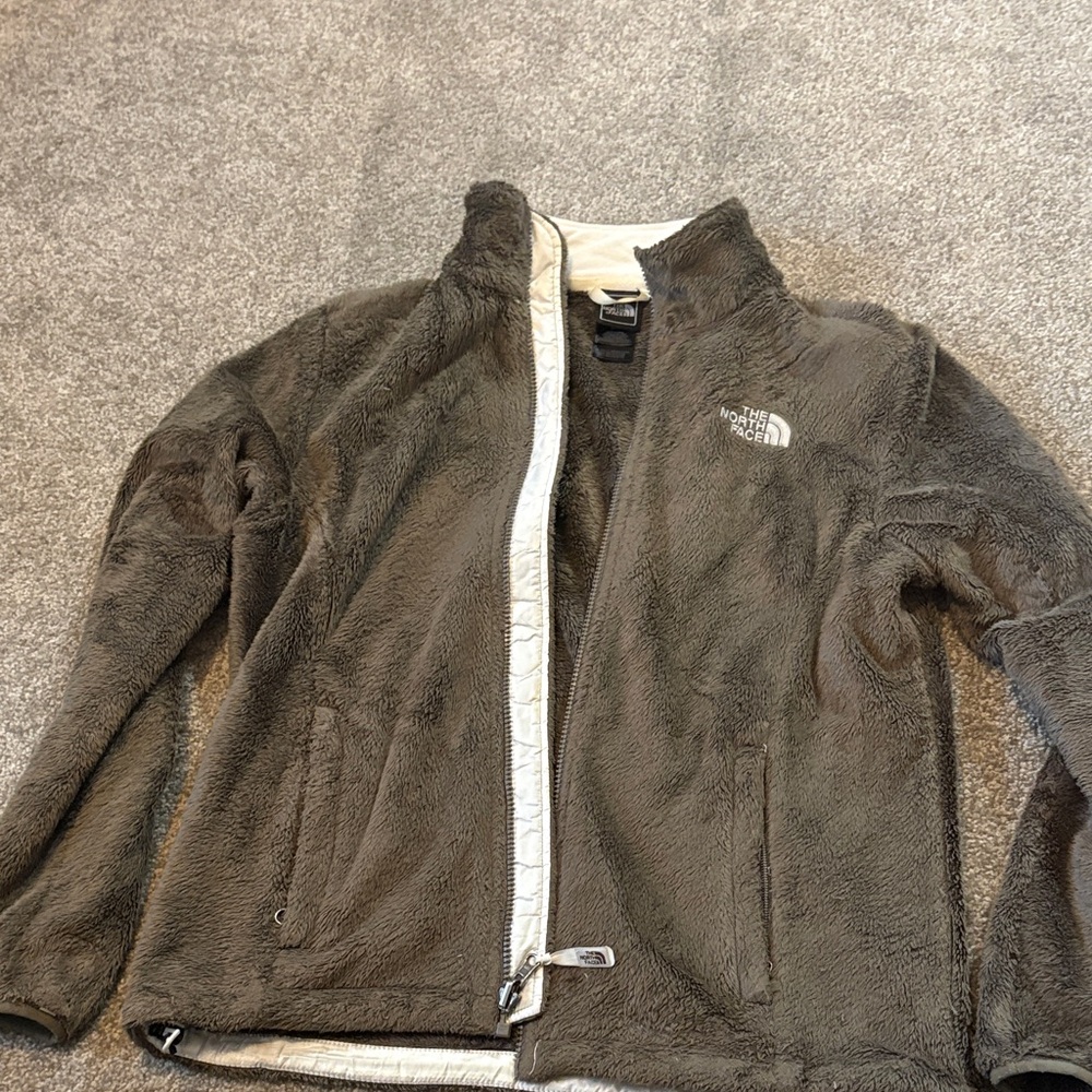 The North Face Plush Full-Zip Fleece Jacket in brown soft warm women M
